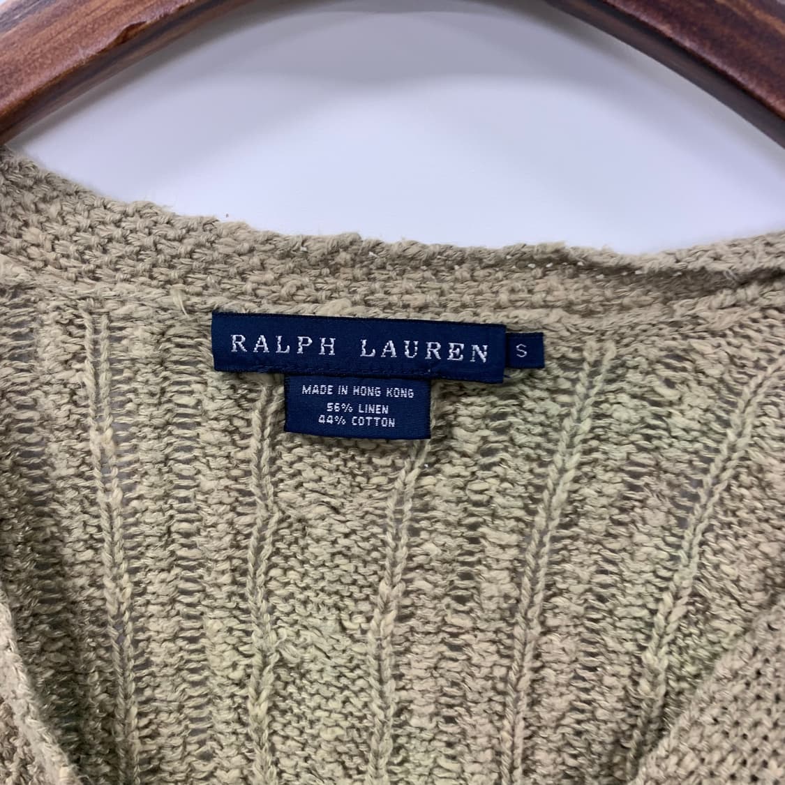 폴로 랄프로렌 베이지 케이블 브이넥 니트 상품이미지4