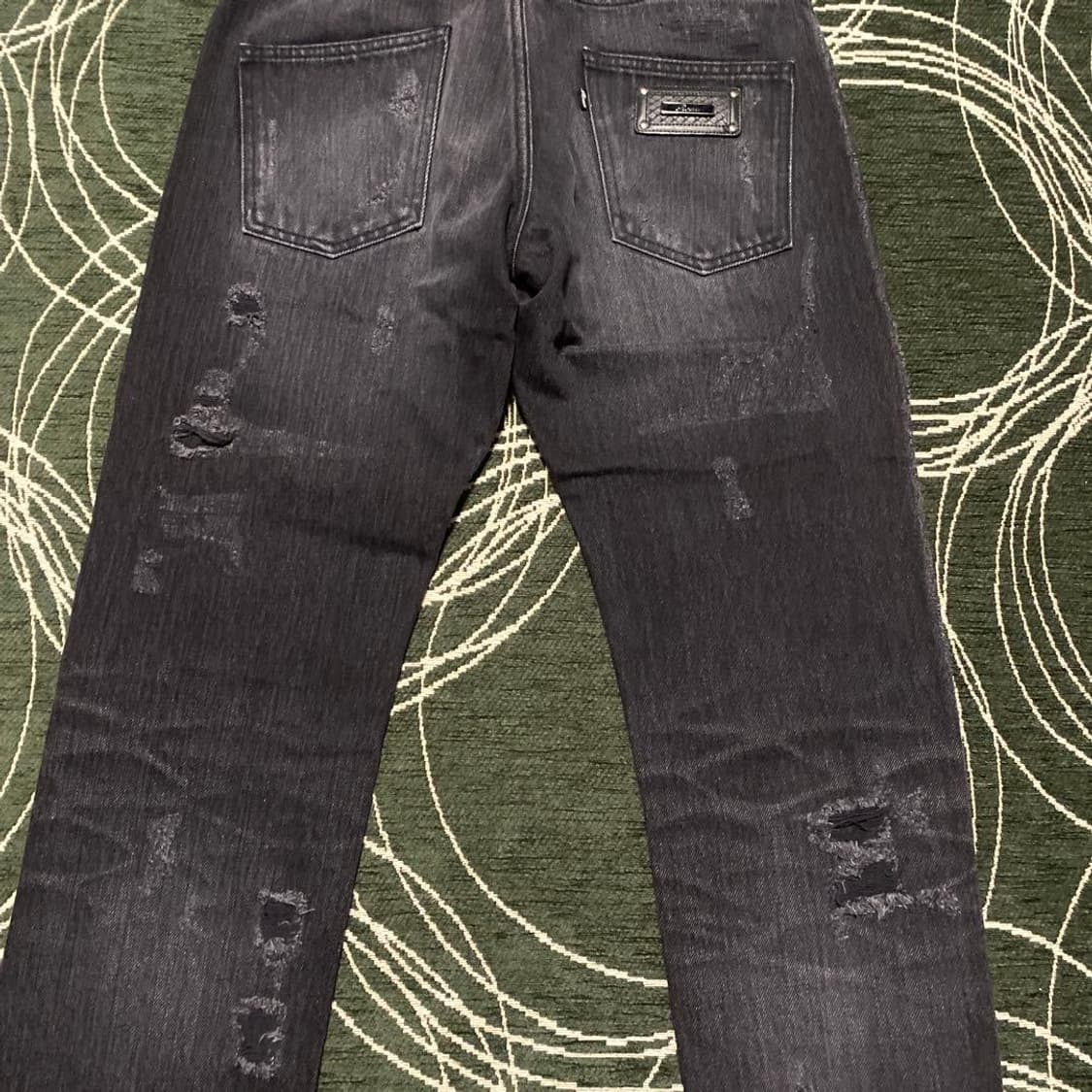 Roen skull crush black denim pants 상품이미지9