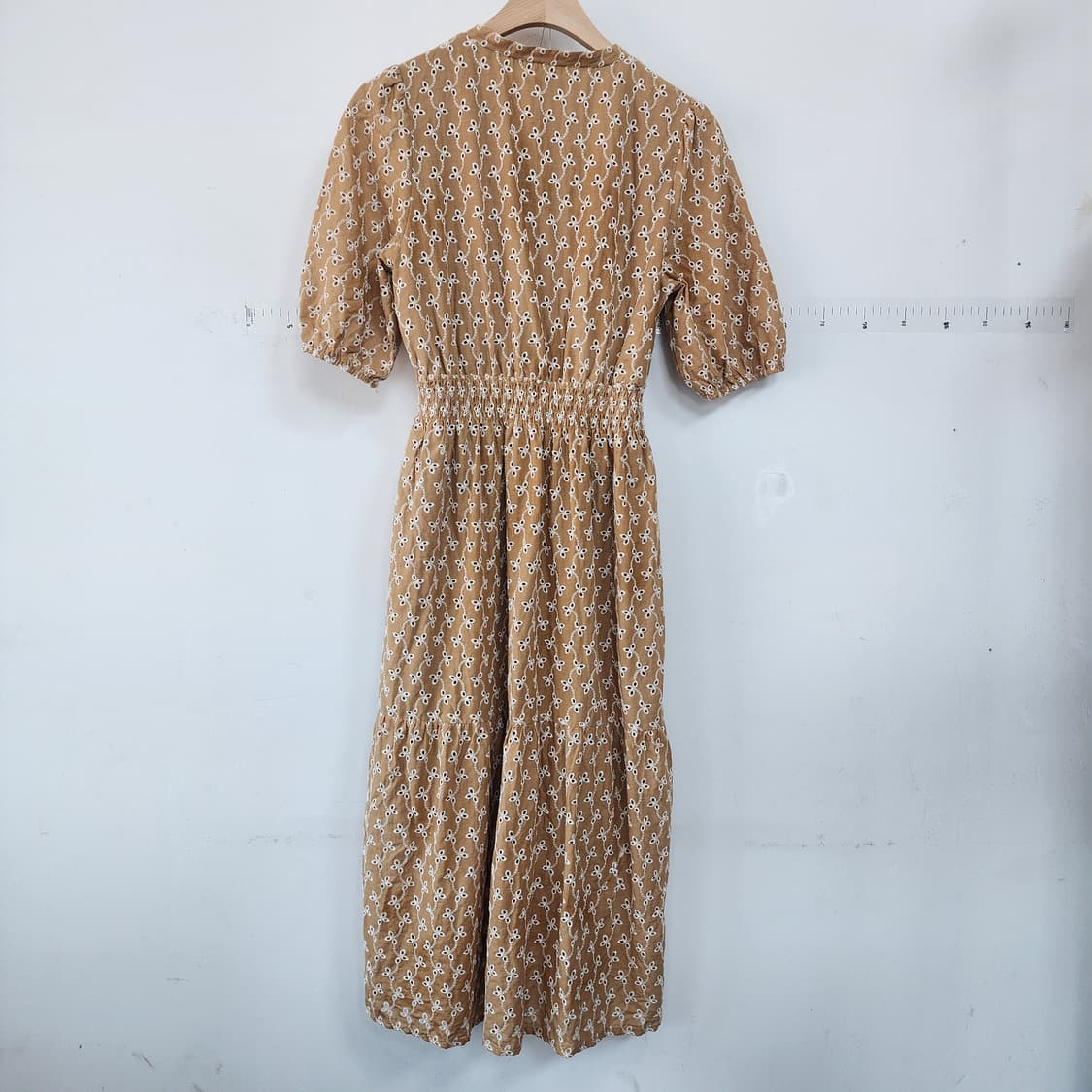 플라스틱 아일랜드 자수 롱 원피스 브라운 상품이미지3