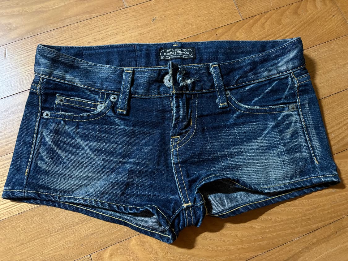 마우지 숏팬츠 데님 반바지 갸루 빈티지 y2k 핫팬츠 상품이미지1
