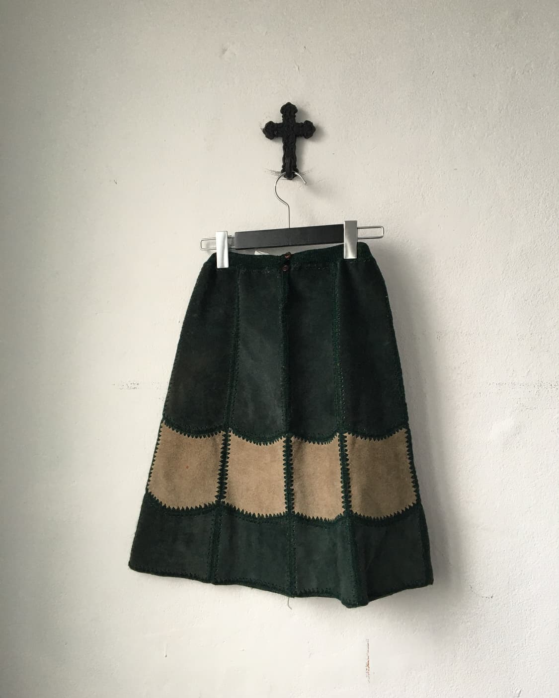 Suede patch work skirt 상품이미지2