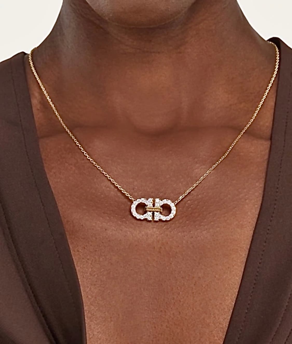 Ferragamo 크리스탈 장식 간치니 팬던트 네크리스 상품이미지2