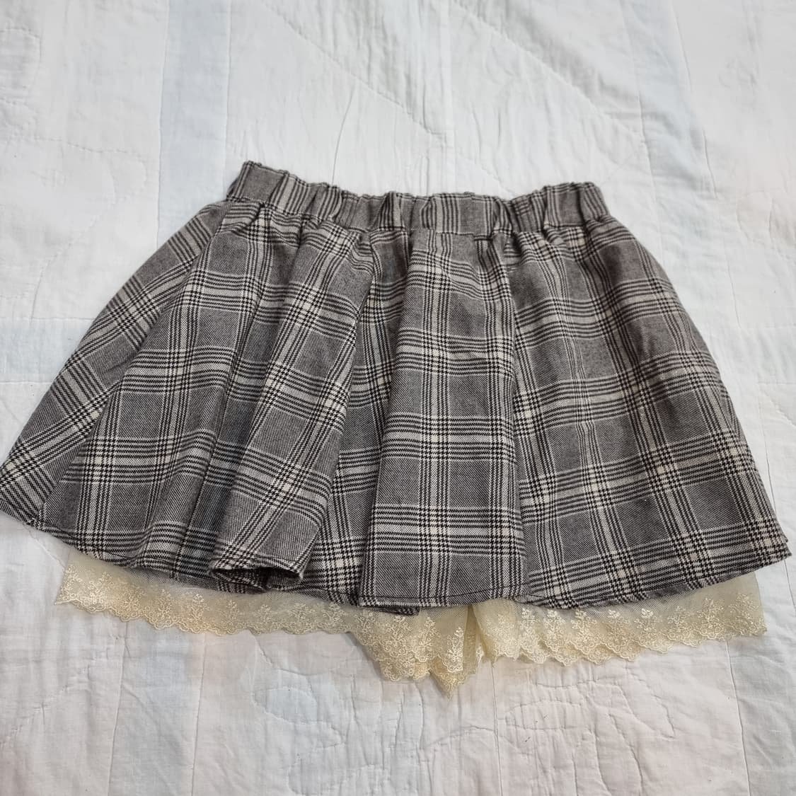 클래식 체크 레이스 큐롯팬츠 상품이미지4