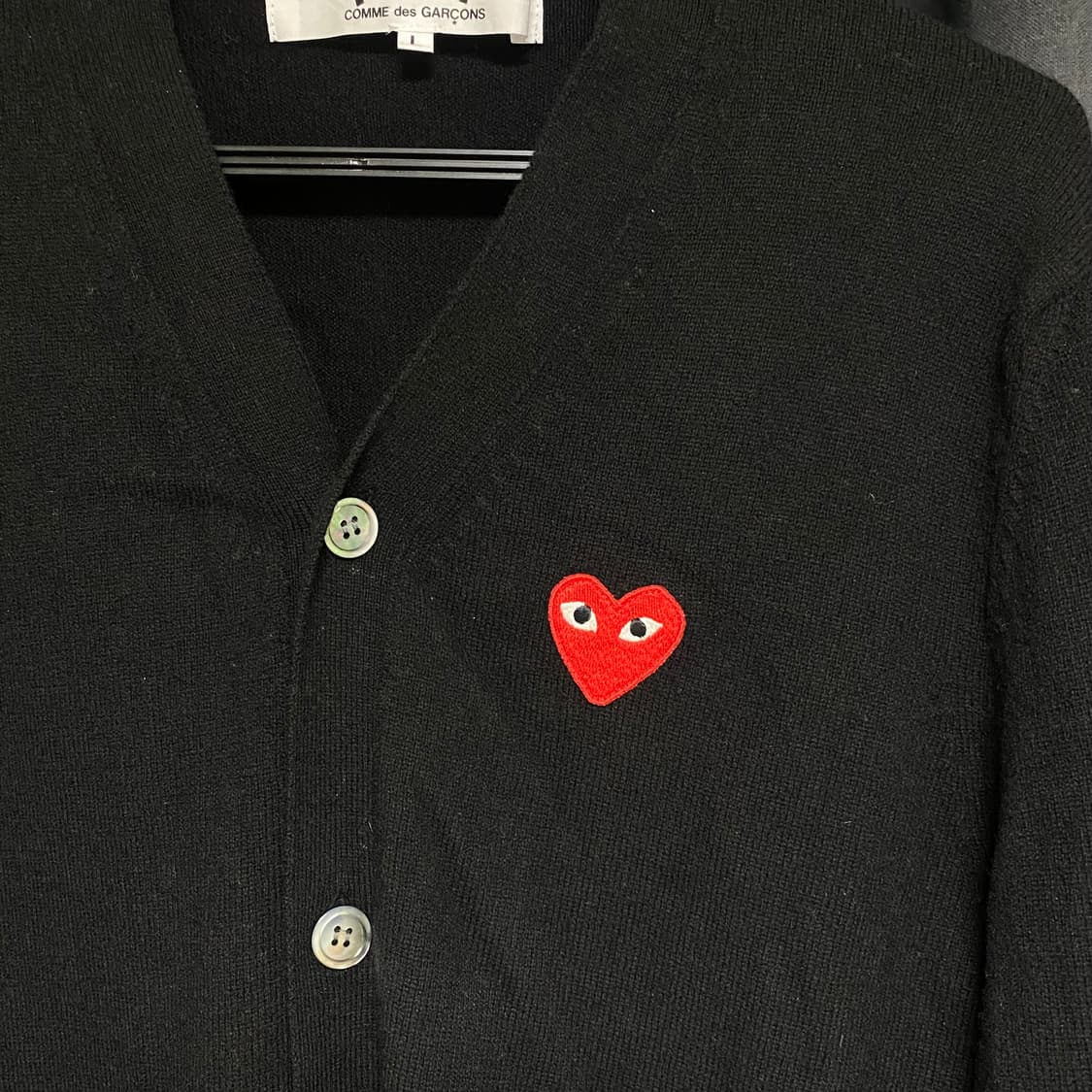 꼼데가르송 레드와펜 가디건 블랙 L 상품이미지2