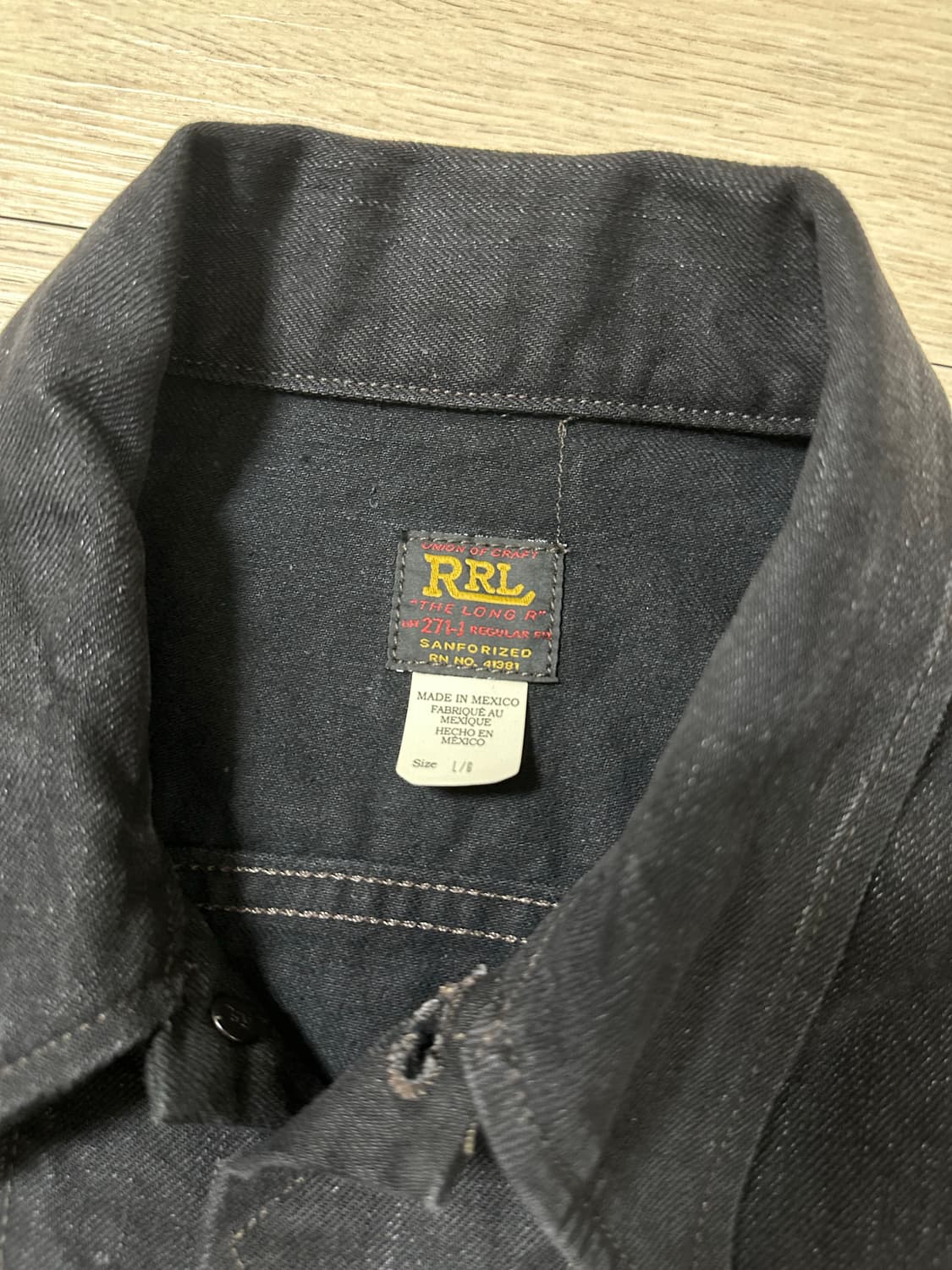 더블알엘 데님 트러커 재킷 블랙 L 사이즈 상품이미지5