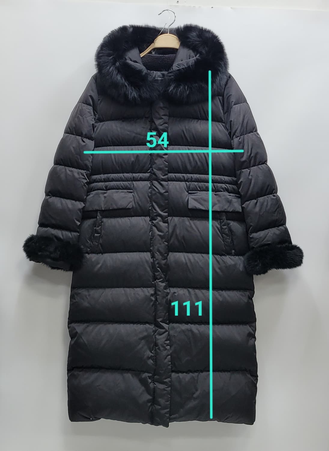 더엣지 폭스퍼 프리미엄 구스 다운 롱 패딩 / 여 77 블랙 
 상품이미지10