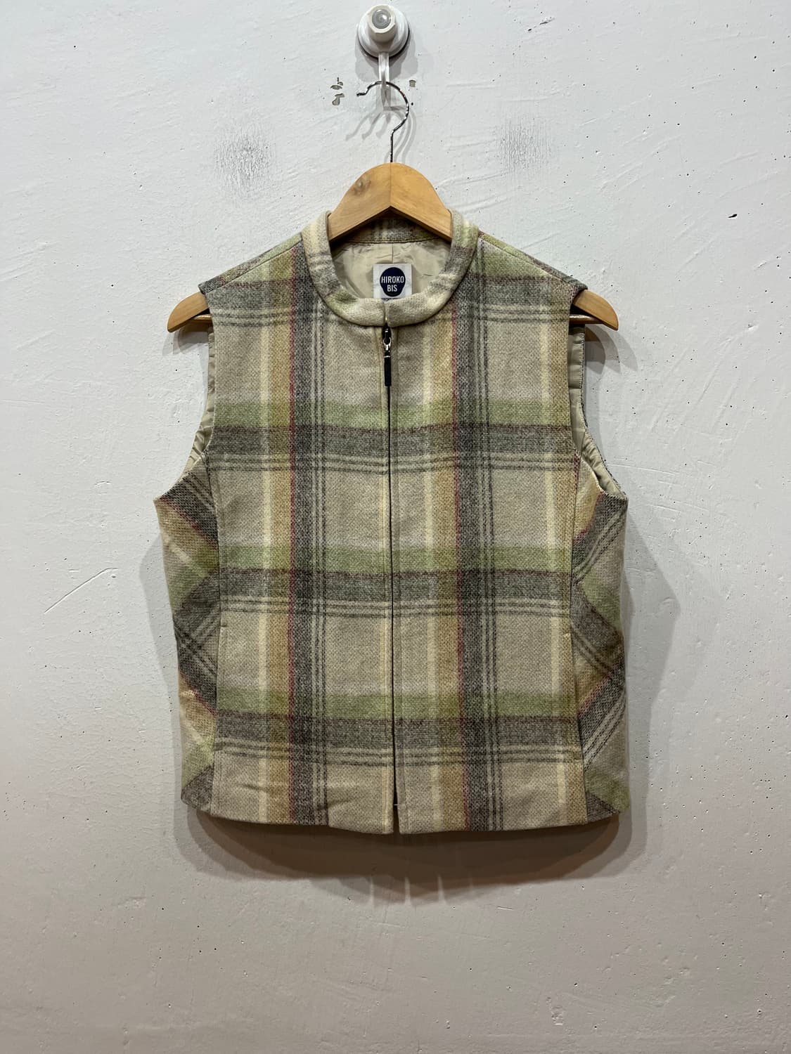 히로코 코시노 히로코비스 울 집업 베스트 조끼 Made in JAPAN 상품이미지1