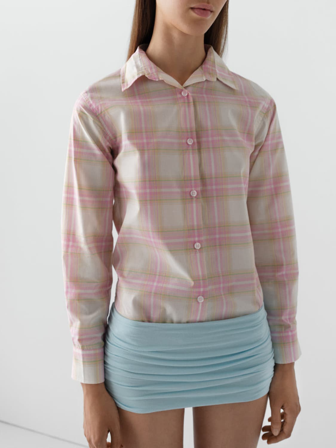 [L]기마구아스 Laura 체크 셔츠/핑크 상품이미지3
