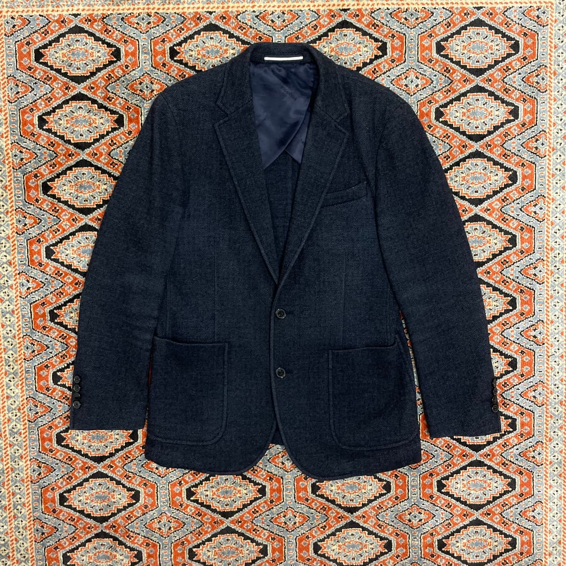 빈폴 헤링본 네이비 모직 블레이저 자켓 남성100 상품이미지1