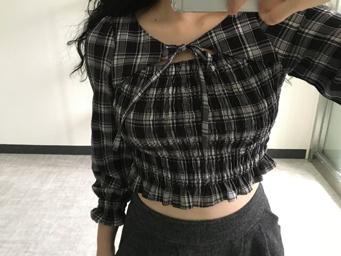 check smock blouse 상품이미지5