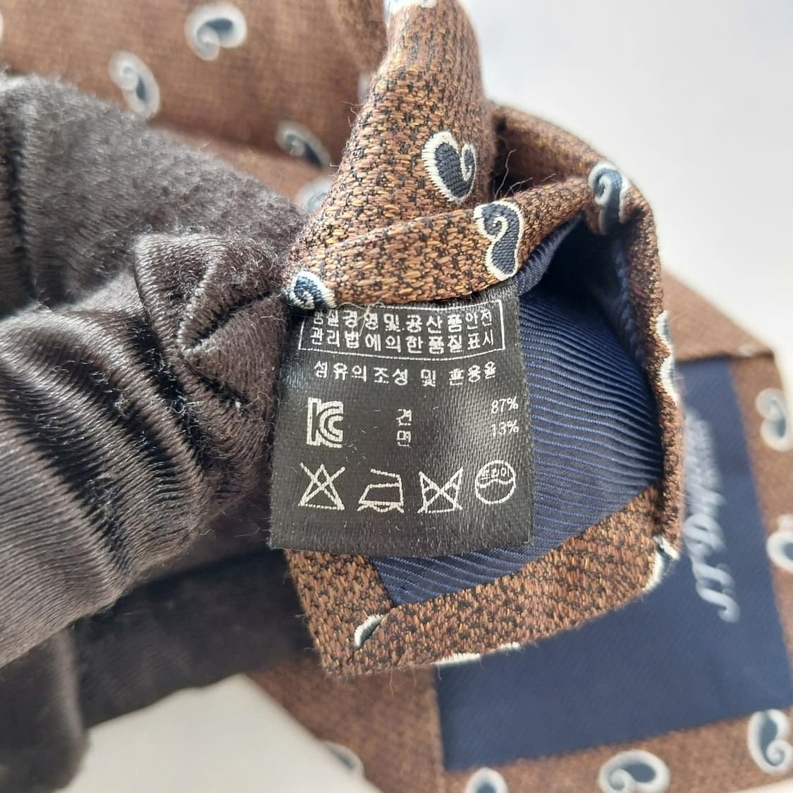 듀퐁 실크 브라운 페이즐리 패턴 슬림 넥타이 8cm A+등급 K1888
 상품이미지10