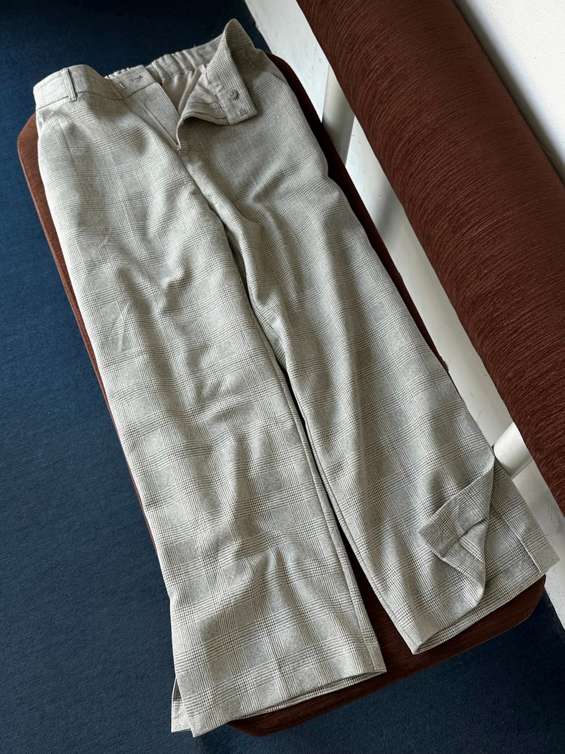 High gauge side slit design check trouse 상품이미지5