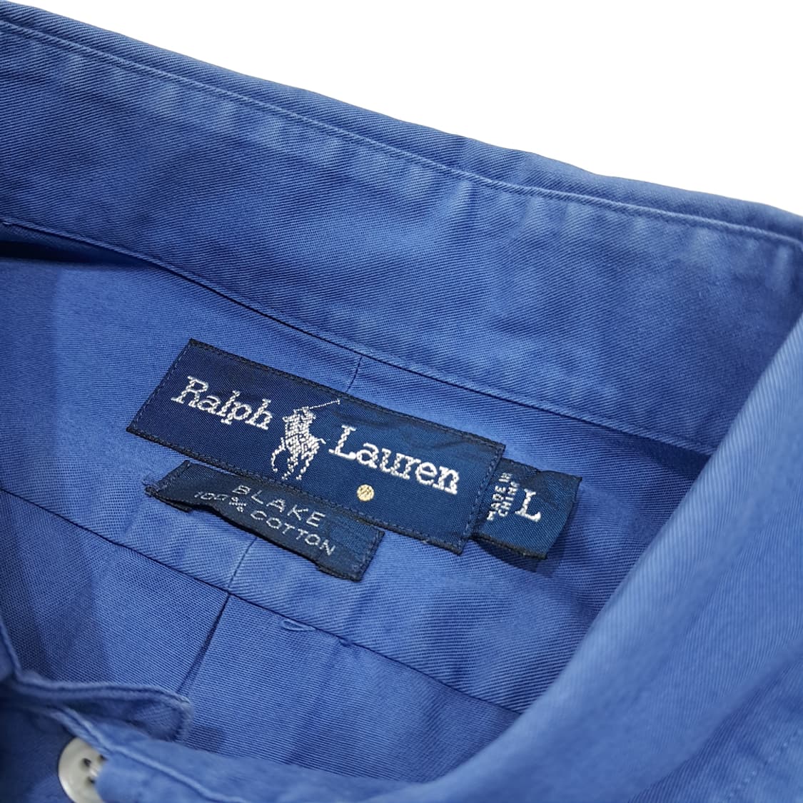 CL610 L 폴로 90s 코튼 버튼다운 아쿠아 블루 셔츠 남방 상품이미지3