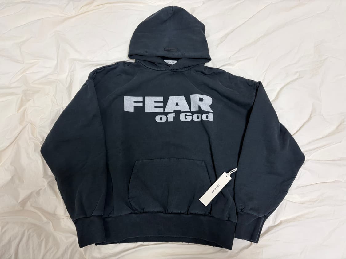 피어오브갓 빈티지 Fear is Gone 후드 블랙/크림 상품이미지6