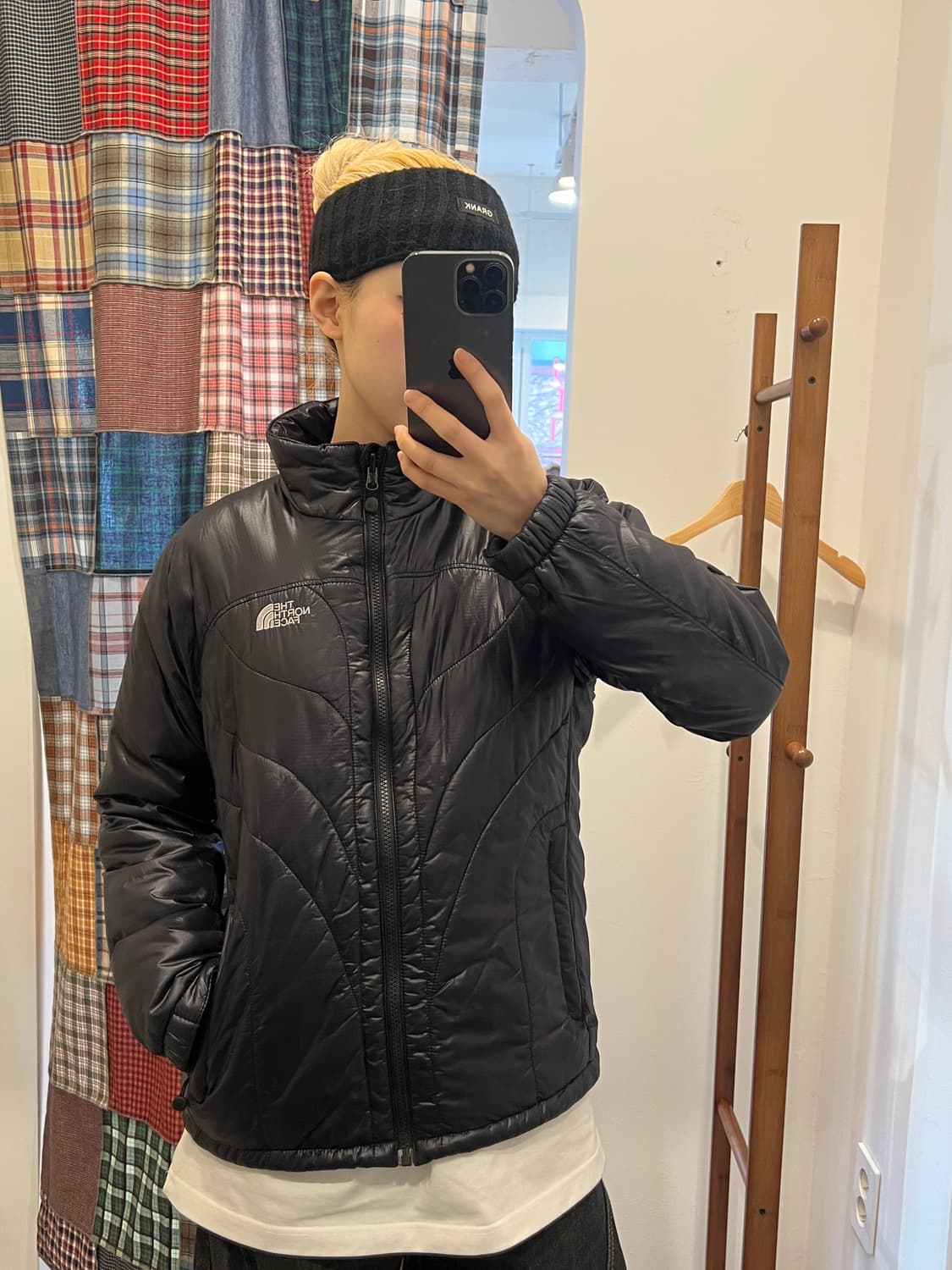 노스페이스 블랙 퀄팅 패딩 상품이미지6