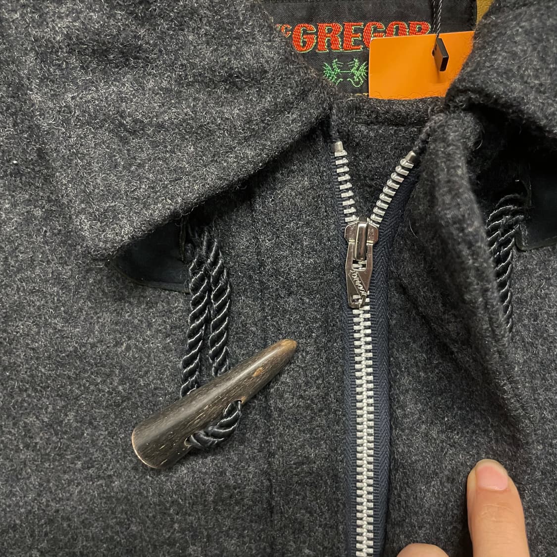 90s 맥그리거 울 모직 집업 더플 코트 떡볶이 코트 상품이미지3