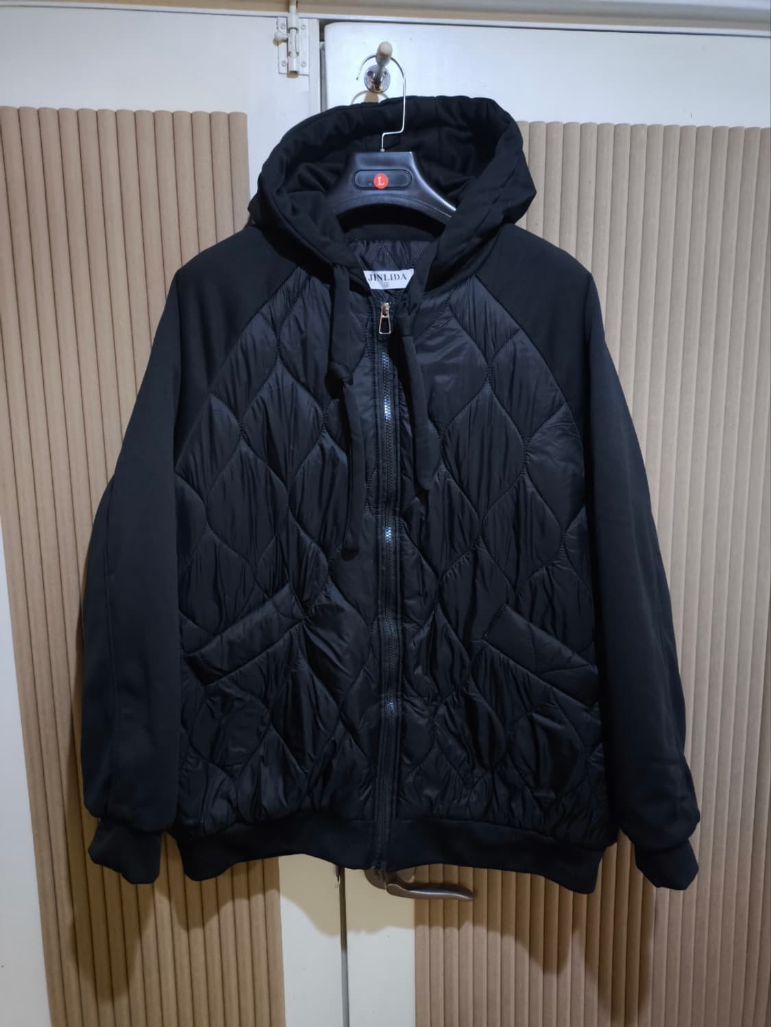 오버핏 퀼팅 후드자켓 경량패딩 상품이미지1