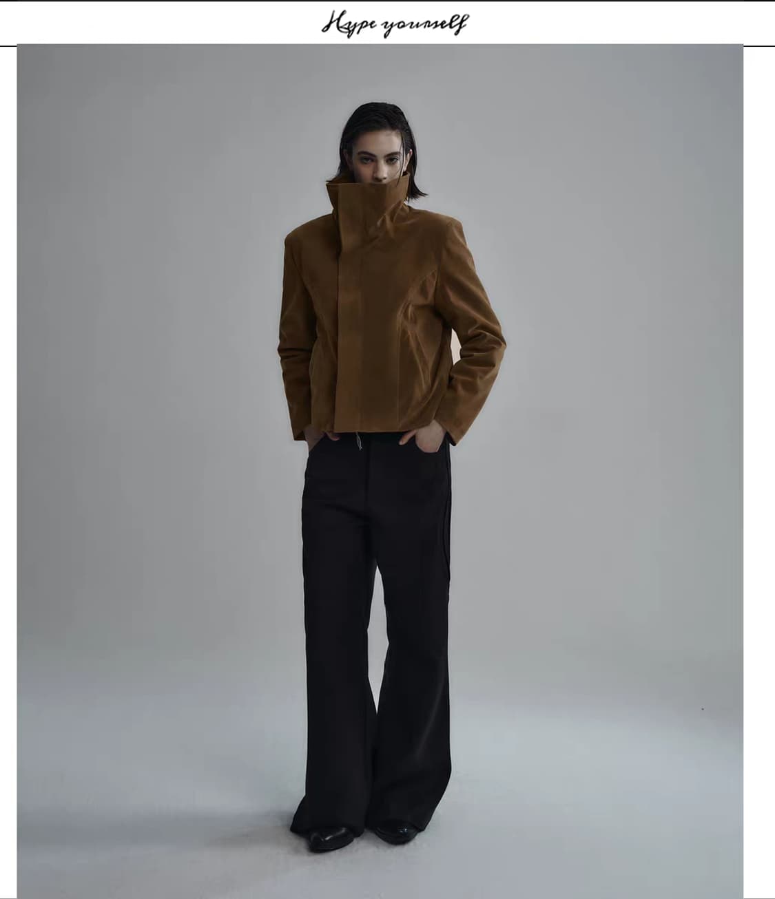 HYPEYOURSELF 자수 스웨이드 밍크 자켓 상품이미지4