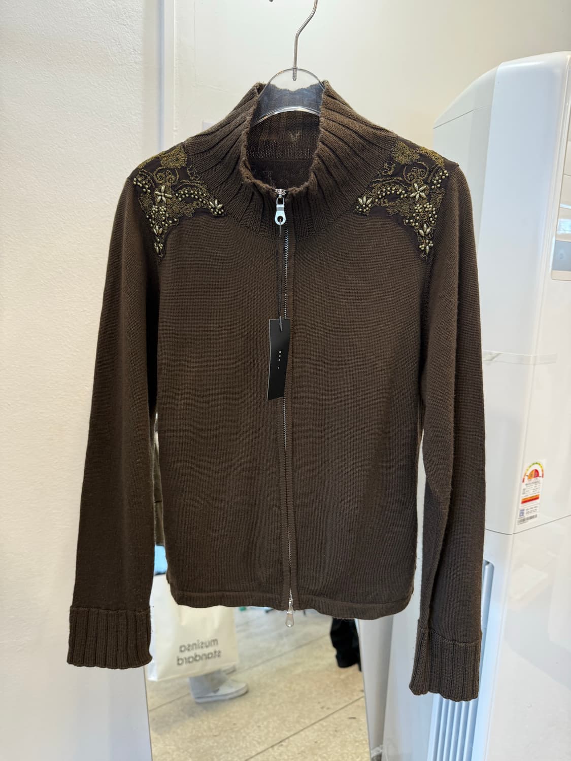 Beads knit zip up  상품이미지1