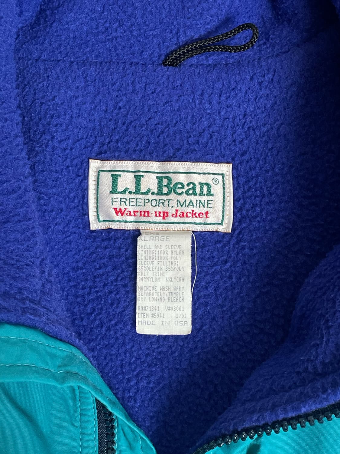 엘엘빈 웜업자켓 xl  made usa 상품이미지6