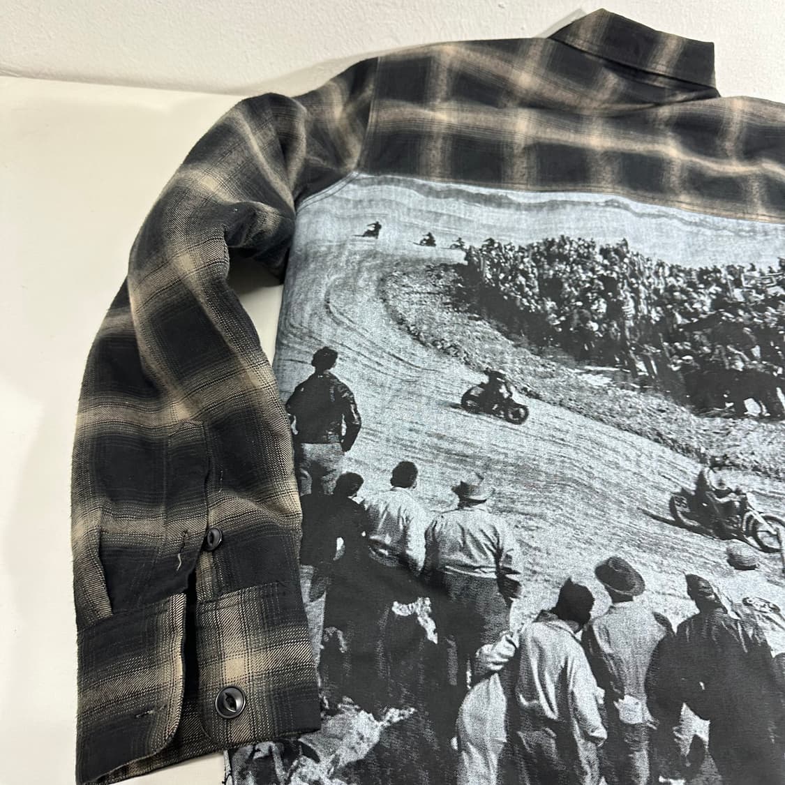 M 미드나잇런 체크 바이크프린팅 플란넬 패딩셔츠 상품이미지6