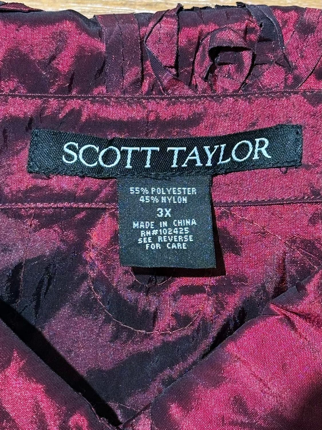 스콧 테일러 버건디 로제트 트림 셔츠 상품이미지7