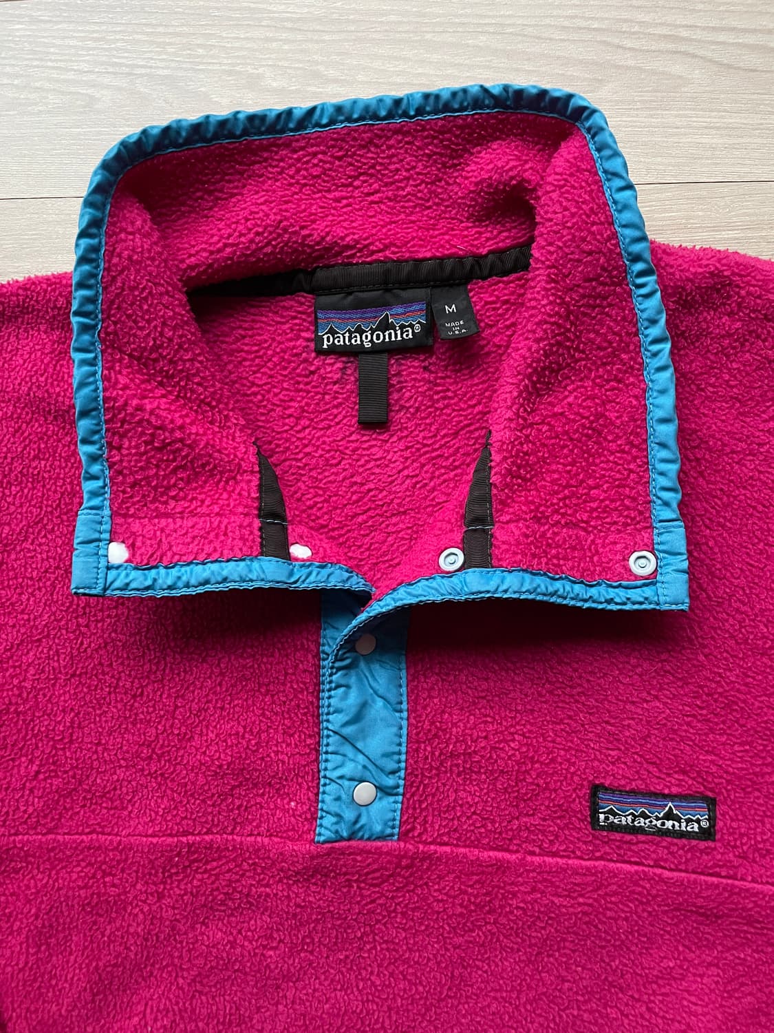 90s 파타고니아 신칠라 핑크 블루 rare 빈티지 상품이미지4