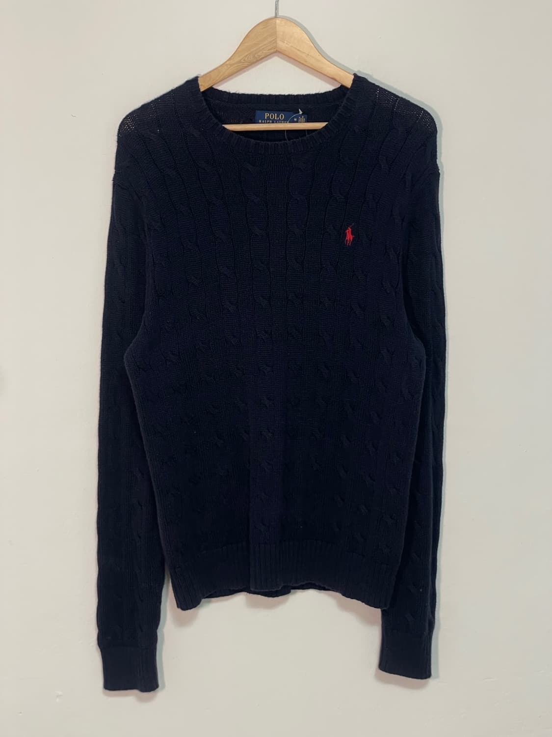 폴로 꽈배기 네이비 포니 니트 상품이미지4