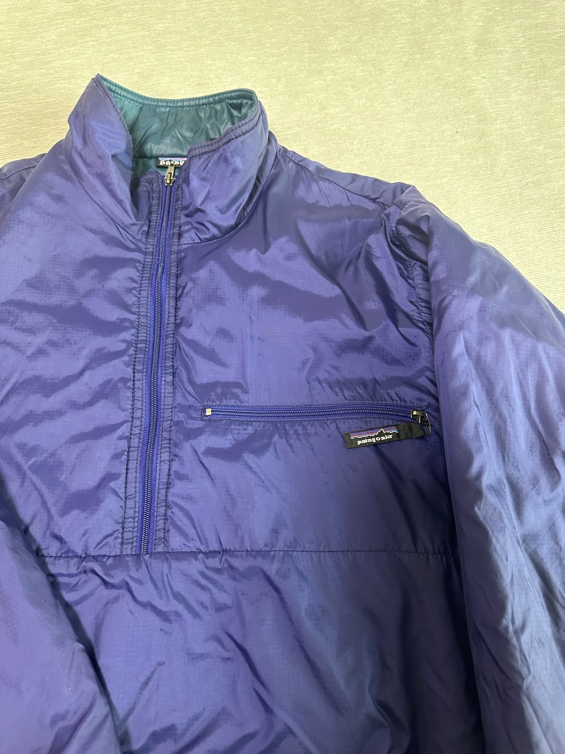 90s 파타고니아 빈티지 퍼프볼 풀오버 퍼플 청록 상품이미지2