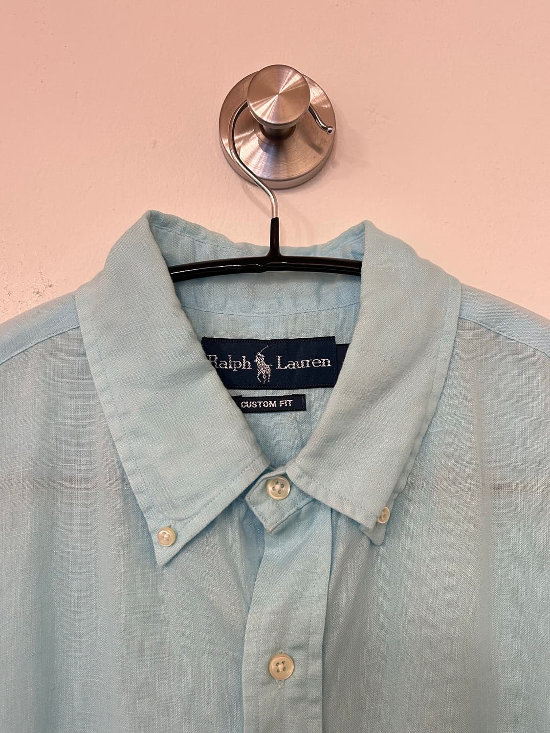 폴로 랄프로렌 하늘색 리넨 반팔 셔츠 L 상품이미지2