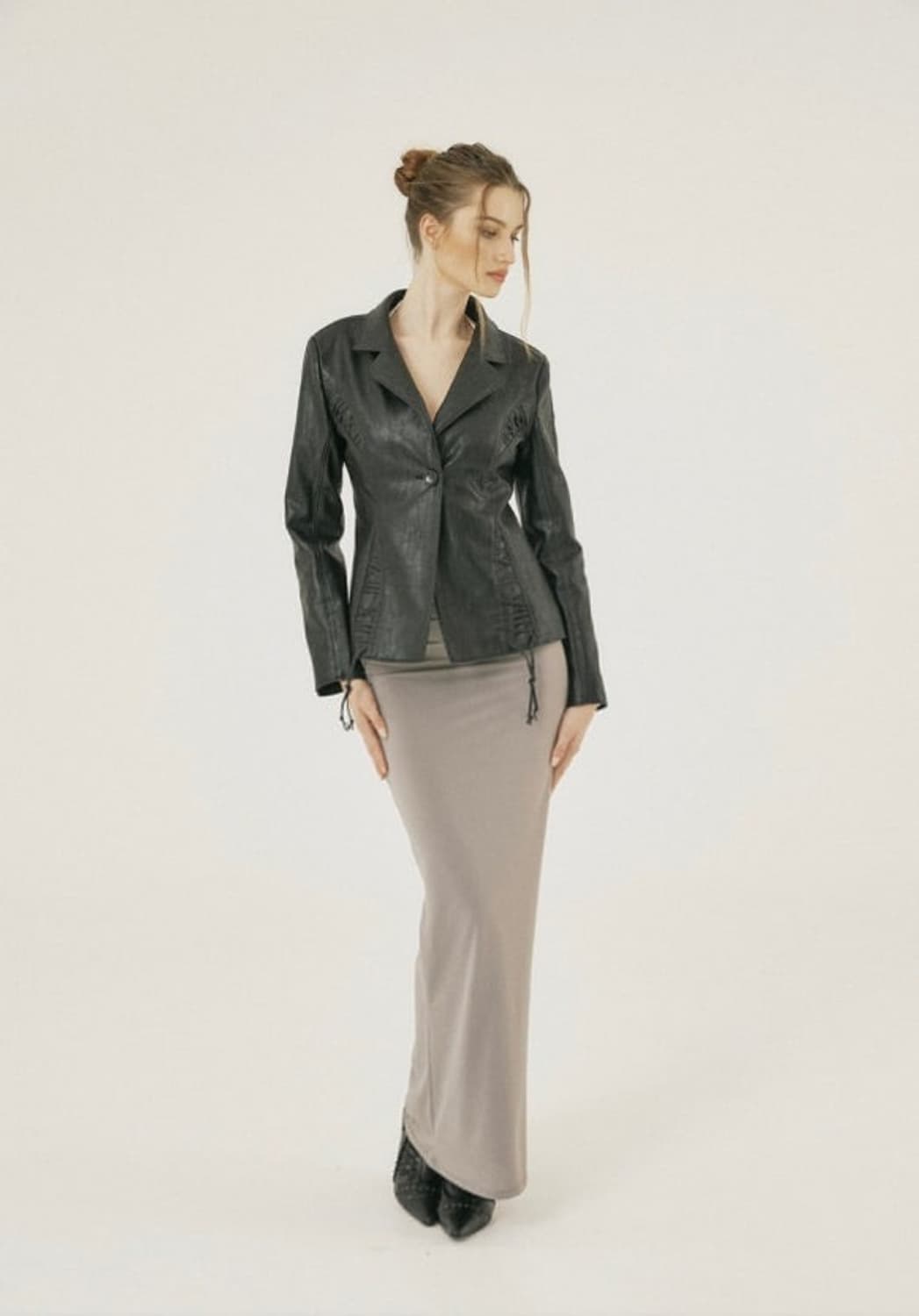 Lace up leather jacket 상품이미지3