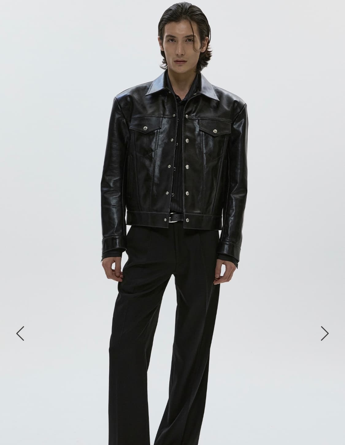 savage Leather Trucker Jacket - Black 상품이미지3