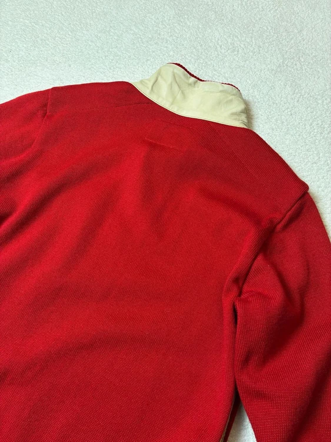 르콘도 90's 소가죽 배색 하프 집 울 스웨터 PN6450    상품이미지6