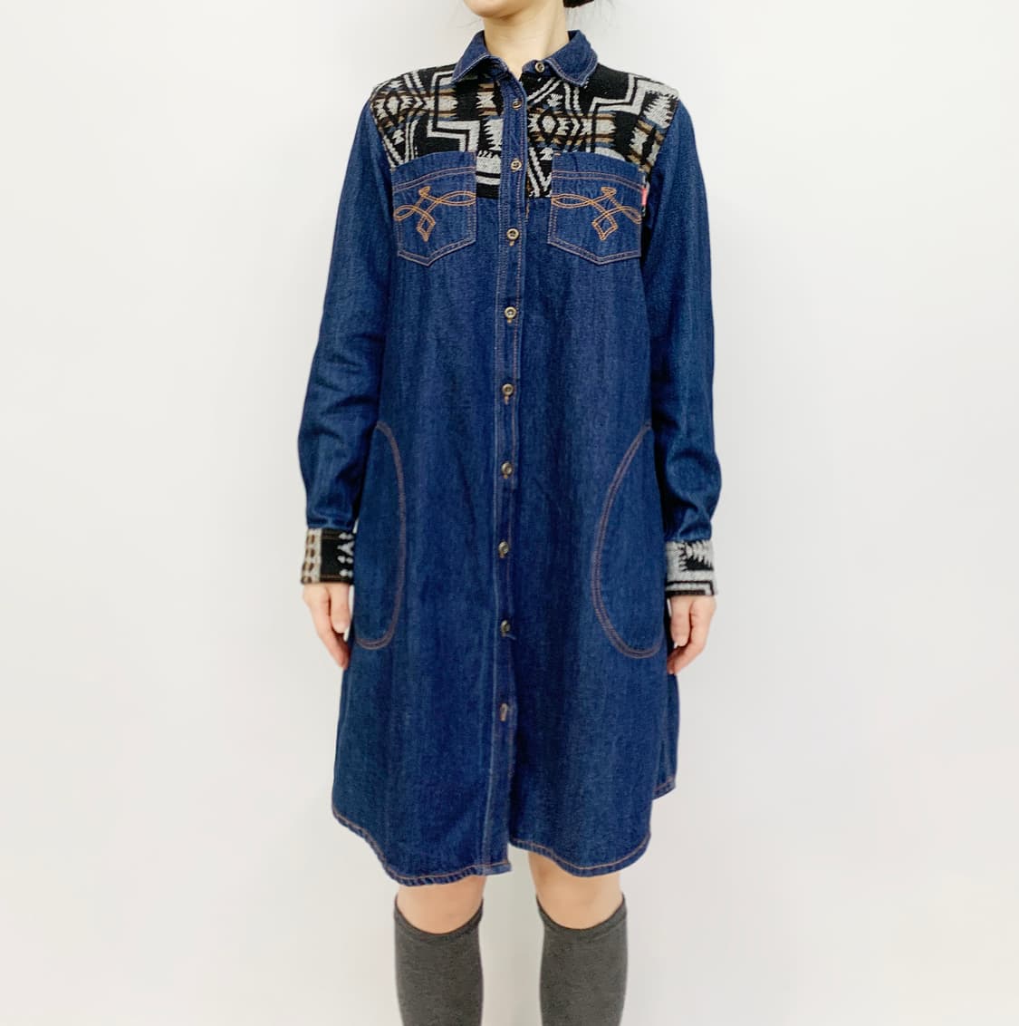 티티카카 에스닉 데님 원피스 상품이미지1