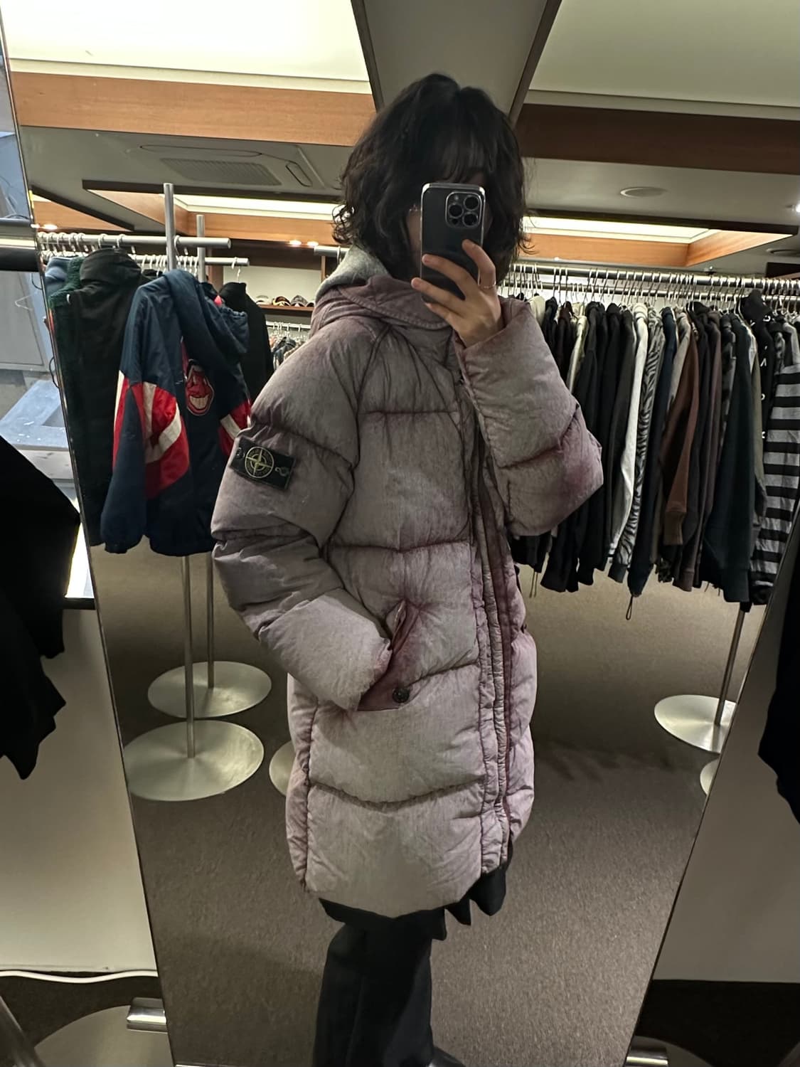 95)스톤 아일랜드 빈티지 텔라 나일론 덕다운 더스트 컬러 패딩 상품이미지1