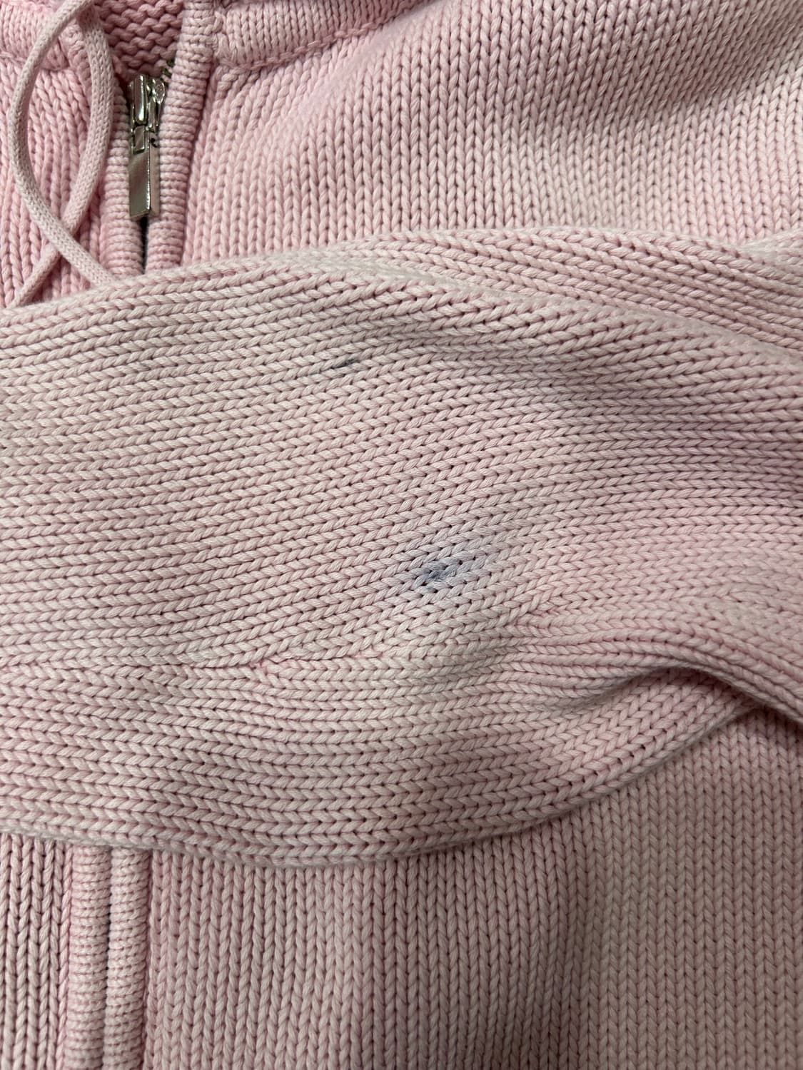 폴로 정품 연핑크 니트 후드집업 상품이미지5