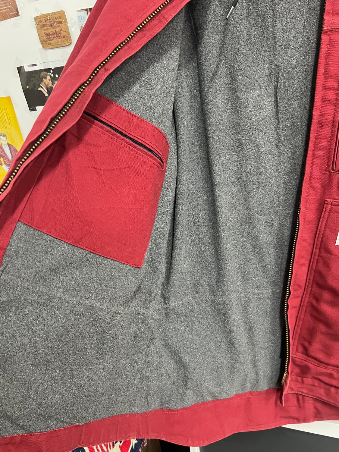 Carhartt 칼하트 C68 DKR 버건디 액티브 자켓 상품이미지6