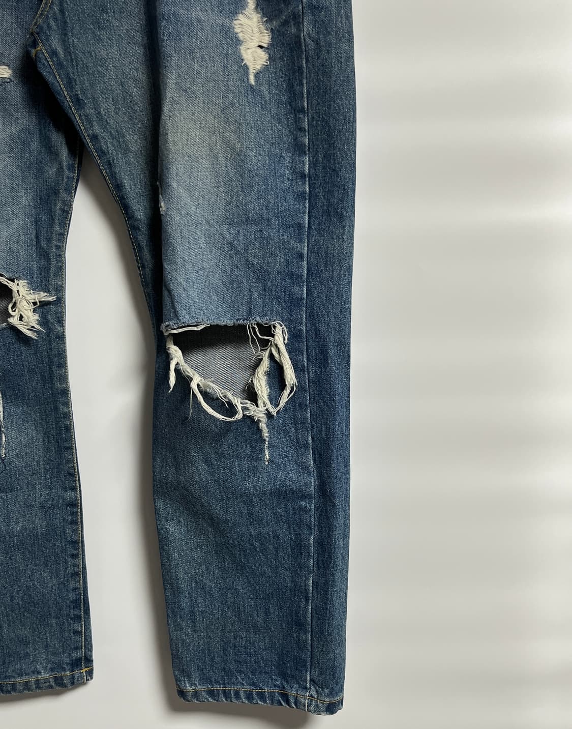 로드 디스트로이드 배기핏 데님팬츠 청바지 프리 상품이미지2