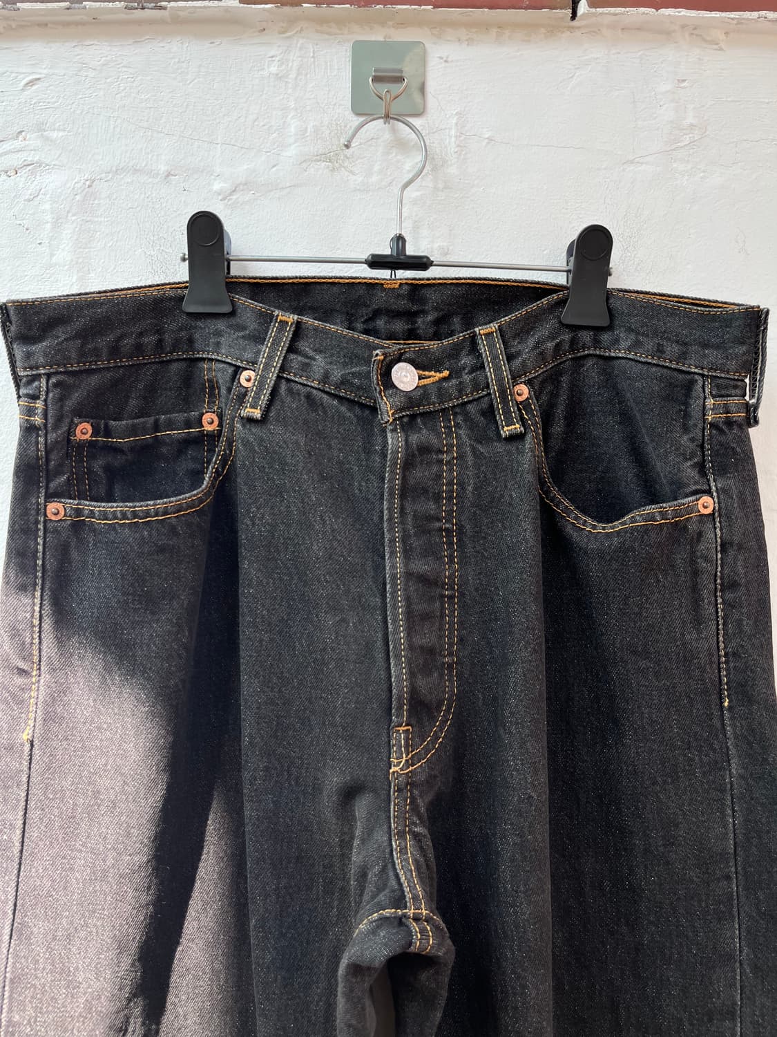 Levis 501 블랙 데님 팬츠 W34 상품이미지2