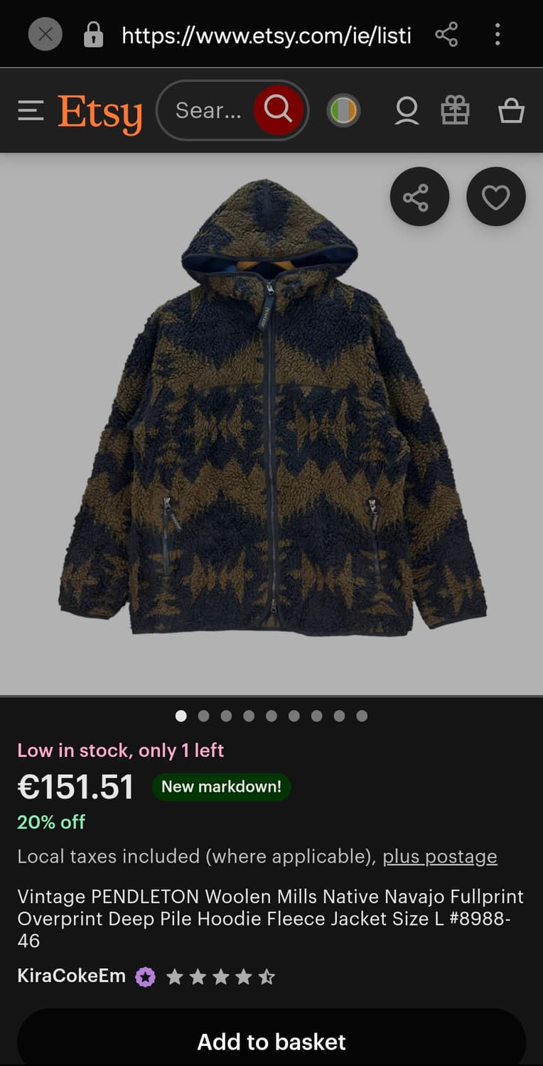 펜들턴 울 밀스 네이티브 나바호 플리스 자켓 M 상품이미지2