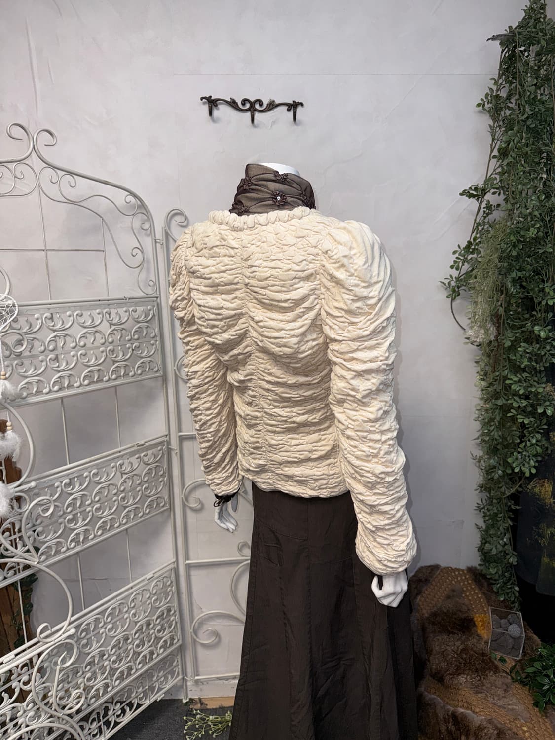 MINE ivory suede draped shirring jacket  상품이미지10