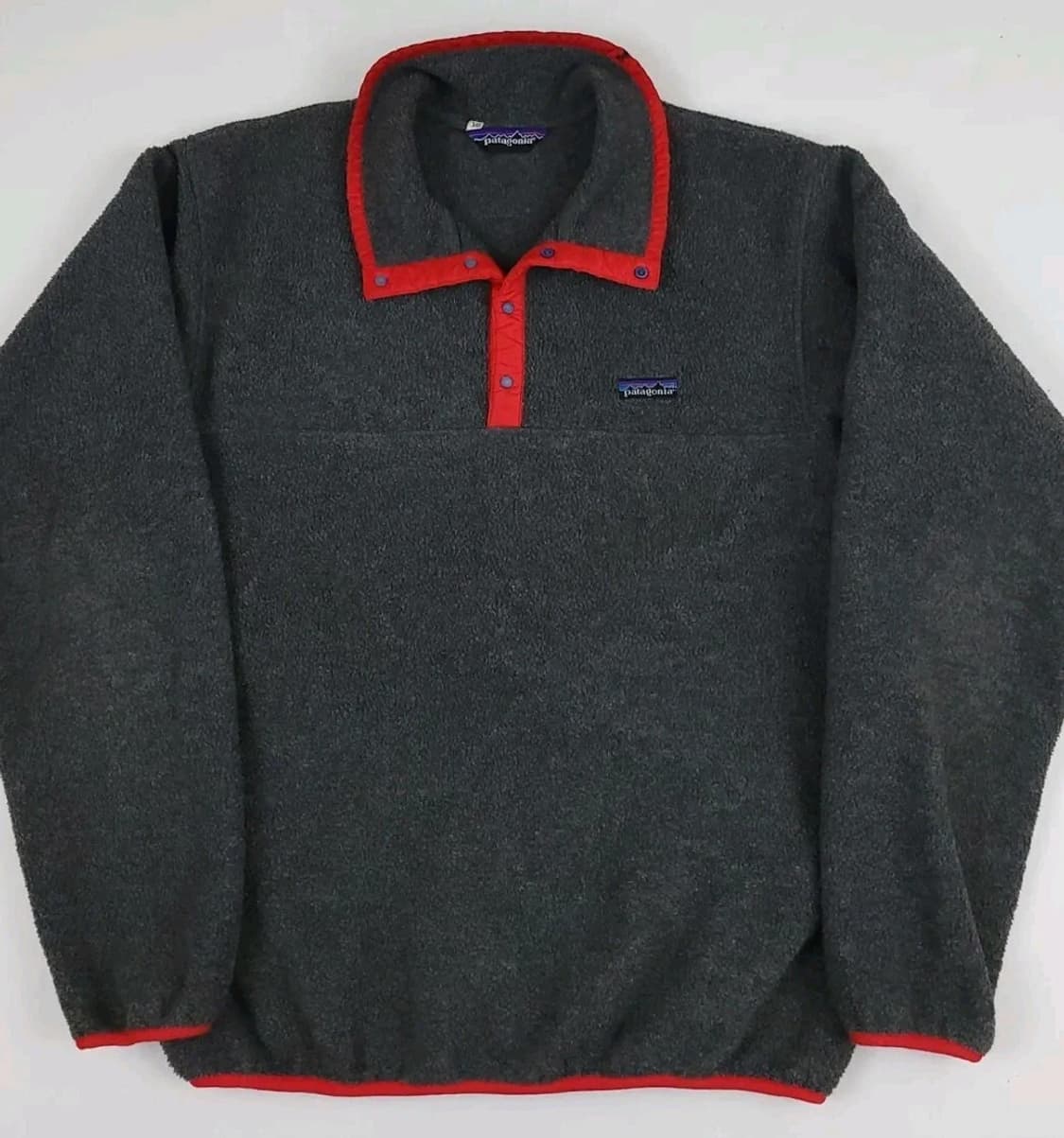 80s 파타고니아 신칠라 스냅-T 차콜/레드 캐나다 상품이미지1