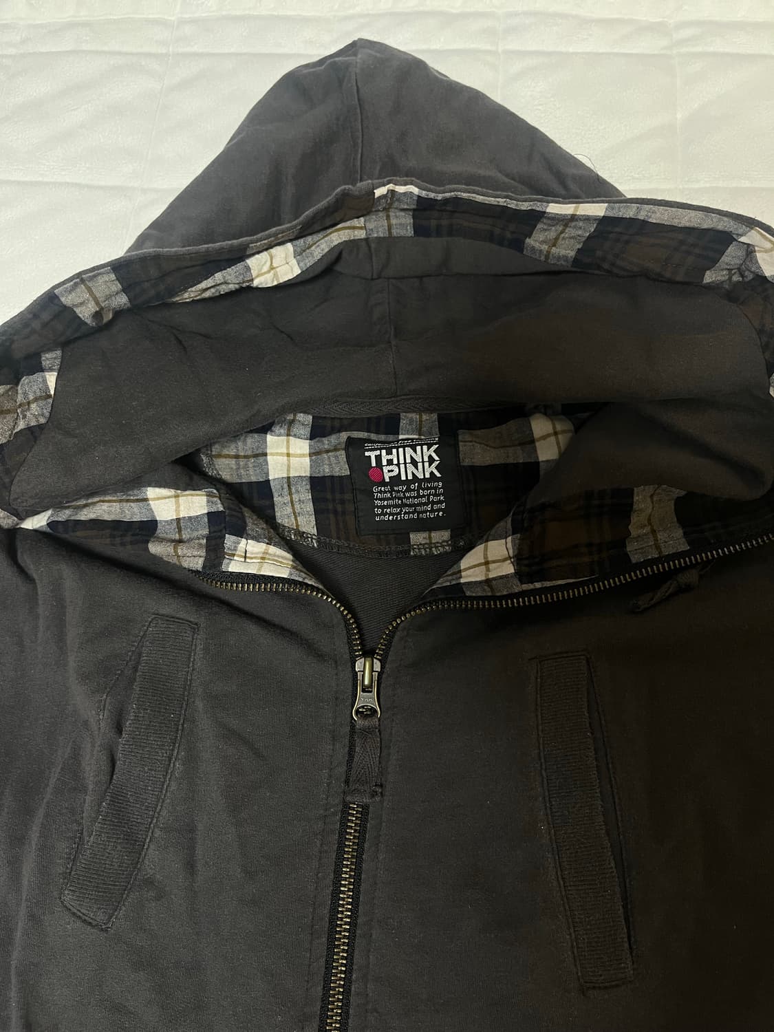 덤 옷 포함) THINK PINK 체크 반팔 후디 갸루 엑시즈팜 트랄라라 상품이미지2