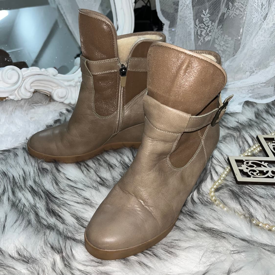 빈티지 웨지힐인부츠 상품이미지3