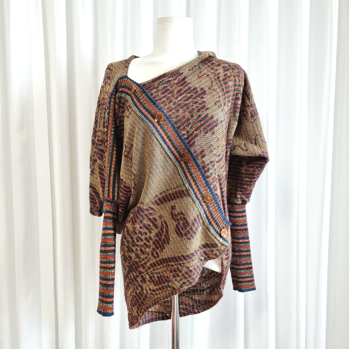 비비안웨스트우드 골드사믹스 오버핏 언발란스 가디건 (프리사이즈) 상태최상 상품이미지4