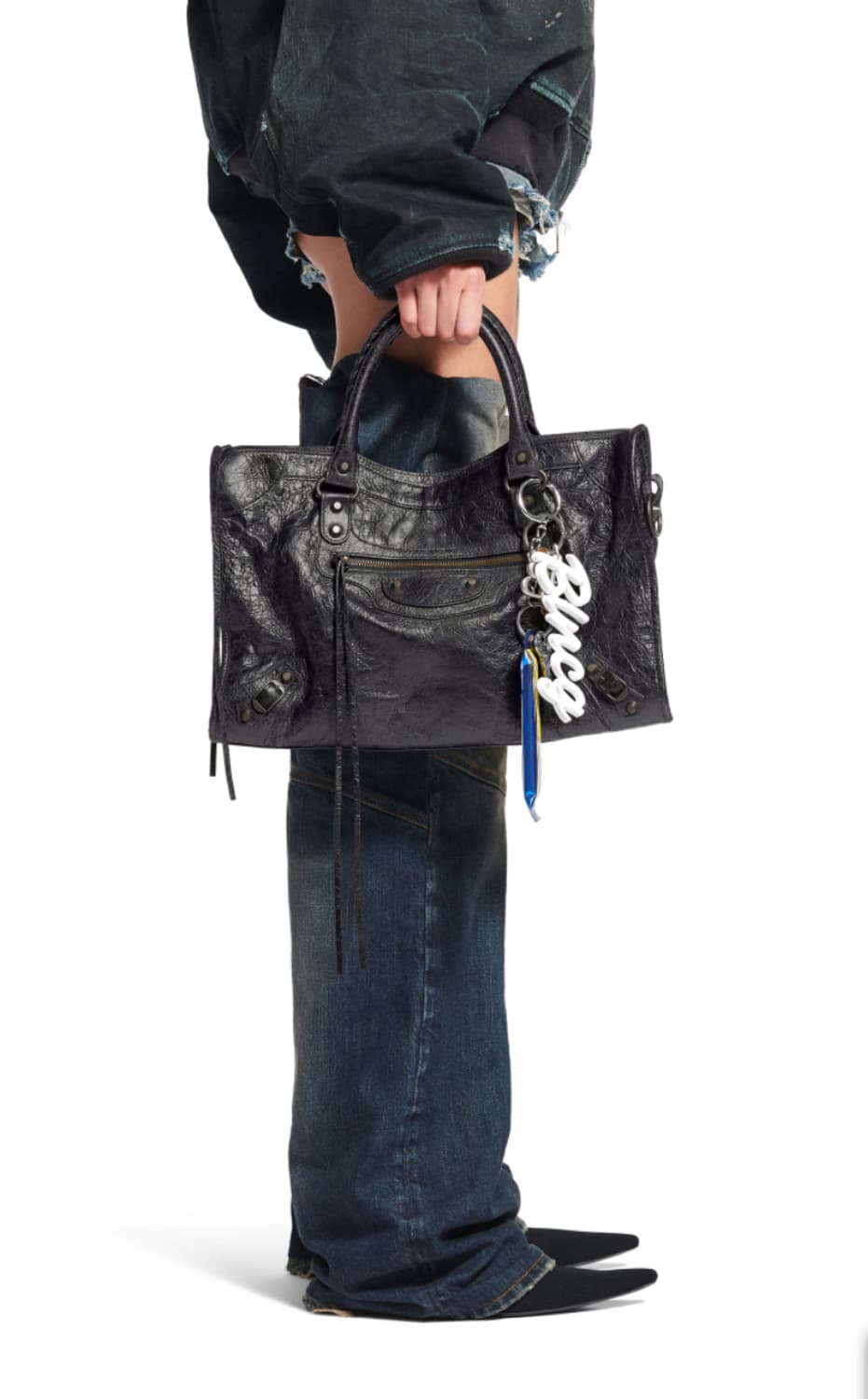 [A+ 정품] 발렌시아가 시티 모터백 미디움 블랙 상품이미지8