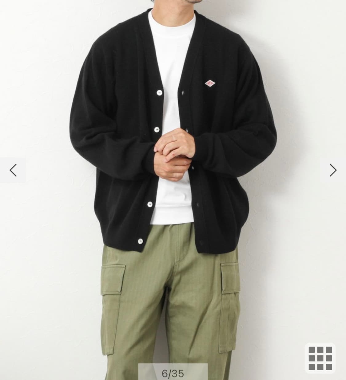 (40 , M) 새상품 DANTON 단톤 울 가디건 블랙 니트 상품이미지6