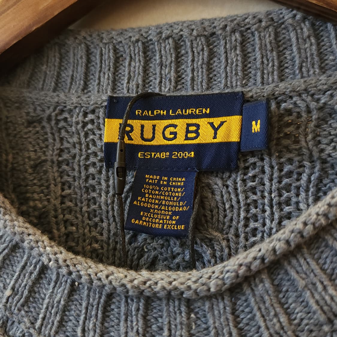폴로 피셔맨 니트 데미지 디테일 패치워킹 인디고 블루 m 상품이미지5