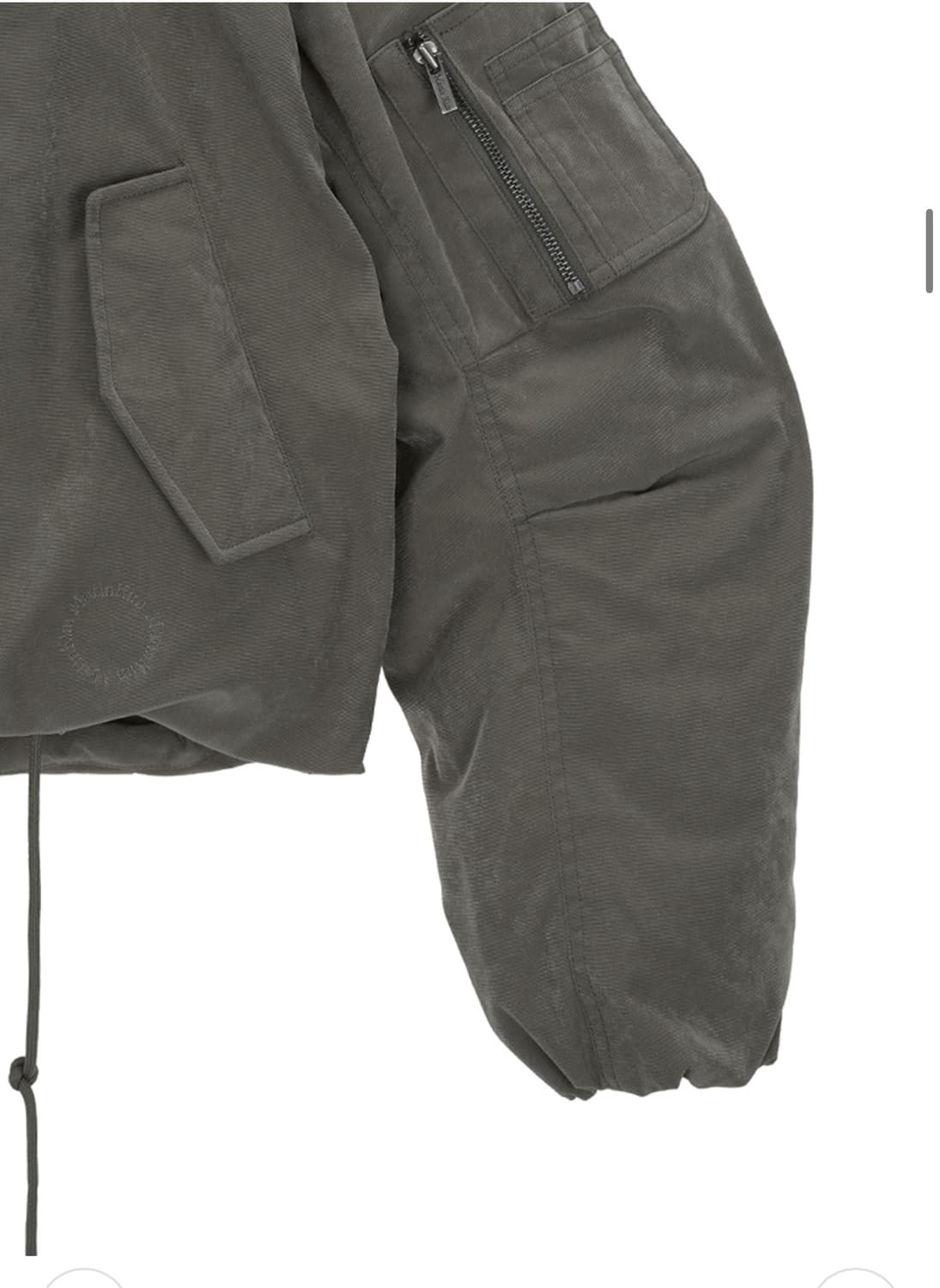 마뗑킴 후디 봄버 덕다운 점퍼 라이트 카키 야상패딩 상품이미지4