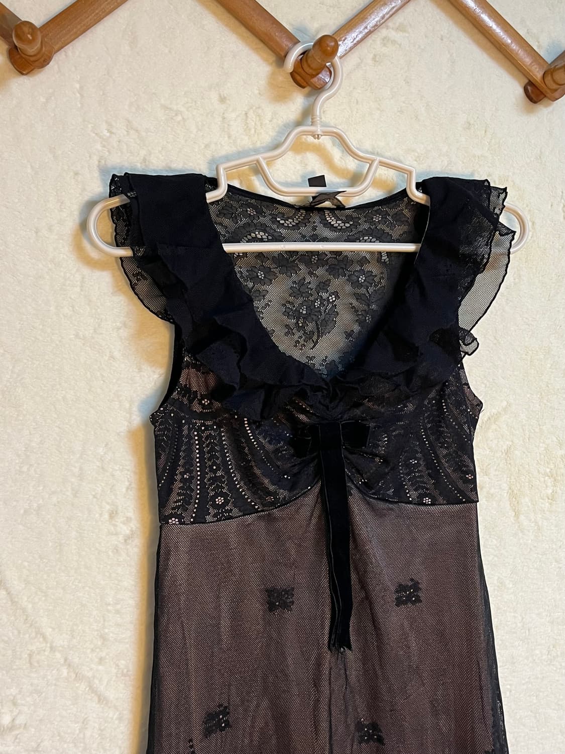 빈티지 고딕 레이스 리본 슬리브리스 원피스 상품이미지3